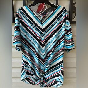 New Signature Jones New York Front-tie blouse